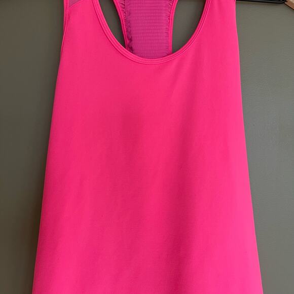 Athleta‎ BAKASANA TANK Prism Pink Size XS Sleeveless Top Sheer Mesh Back Workout - Picture 5 of 16